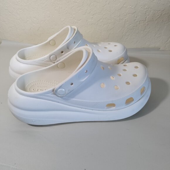 Crocs White Platform Classic Mega Crush Clogs‎ Women's 11 / Men's 9 - Picture 4 of 8
